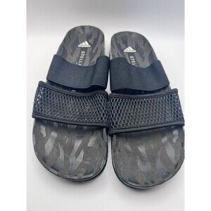 Adidas by Stella McCartney Black Stella-Lette Womens Slides Sandals Size 10